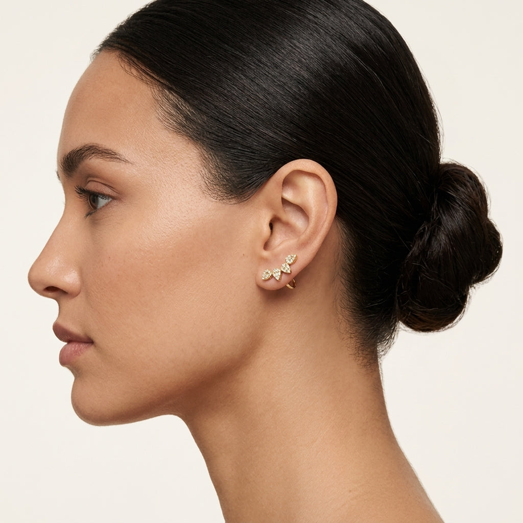 Pristine Open Hoop Diamond Earring