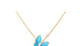 18k Gold Blue butterfly necklace