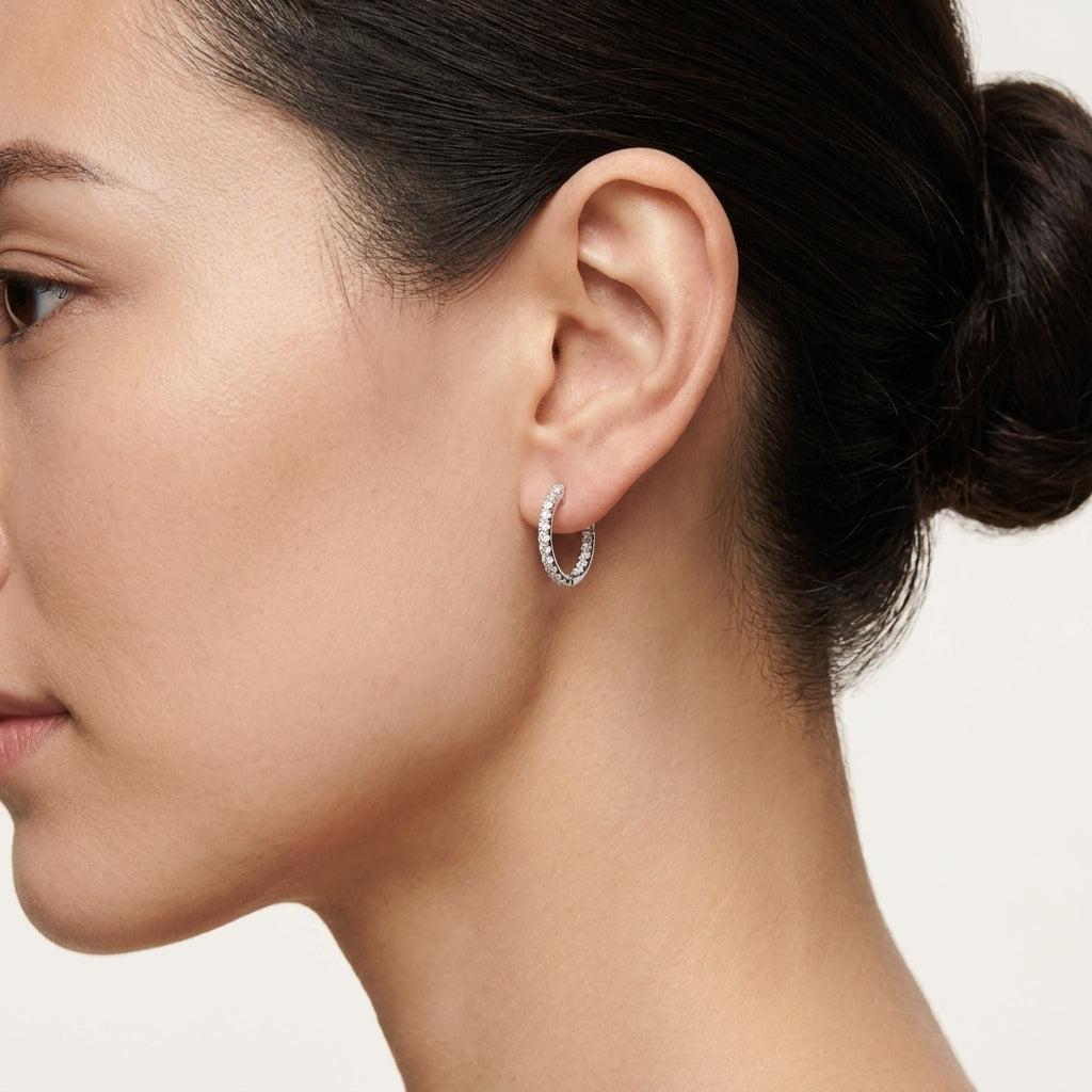 Brilliant Diamond Hoop Earring