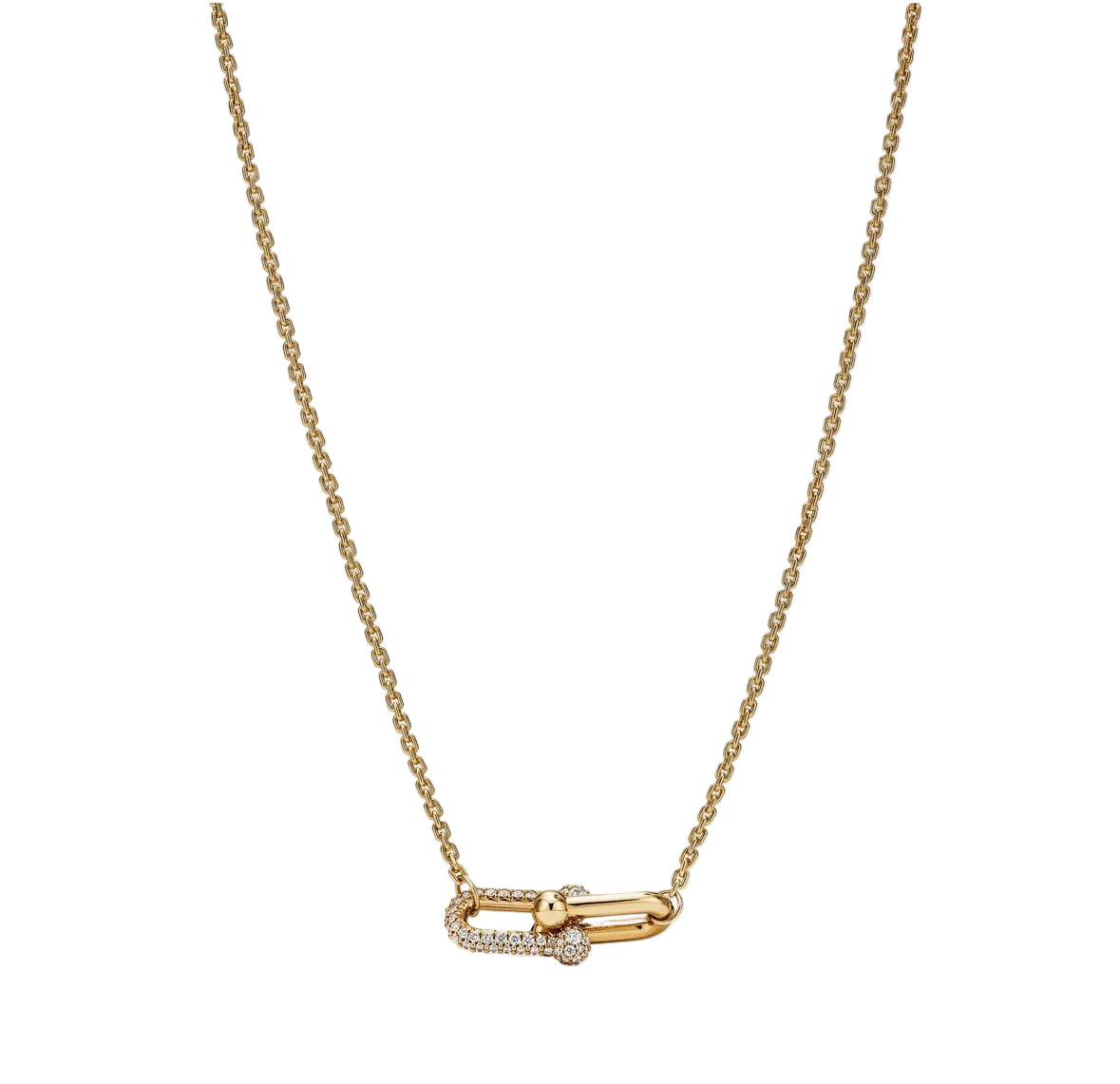 18k Gold Double link with diamonds necklace