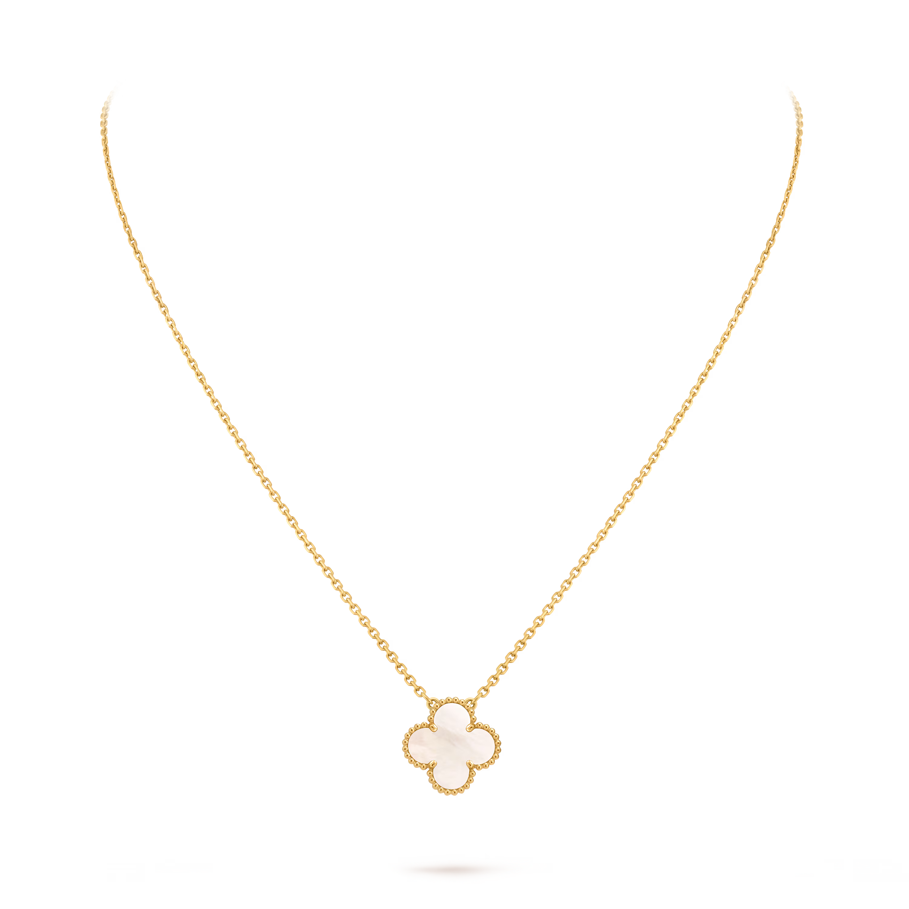 18k Gold One Clover Mother Pearl necklace