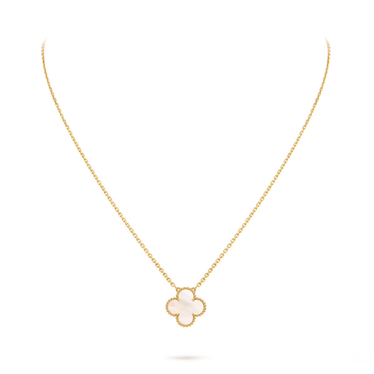 18k Gold One Clover Mother Pearl necklace