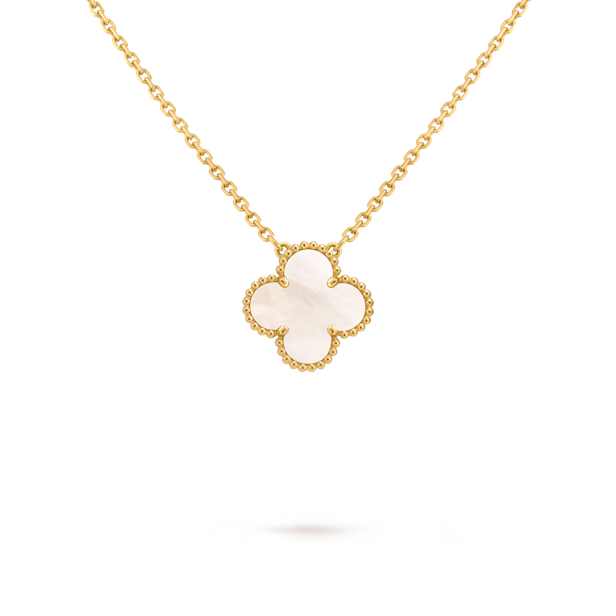 18k Gold One Clover Mother Pearl necklace