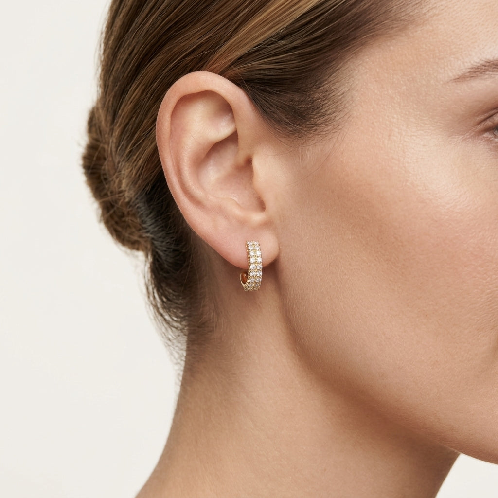 Opulent Diamond Half-Hoop Earring