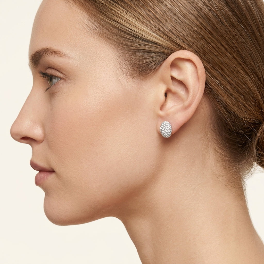 Domed Pavé Diamond Earring