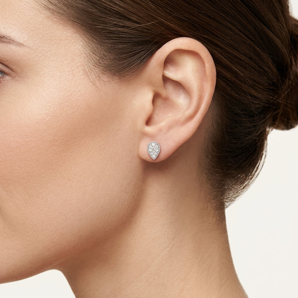 Pear Diamond Stud Earring