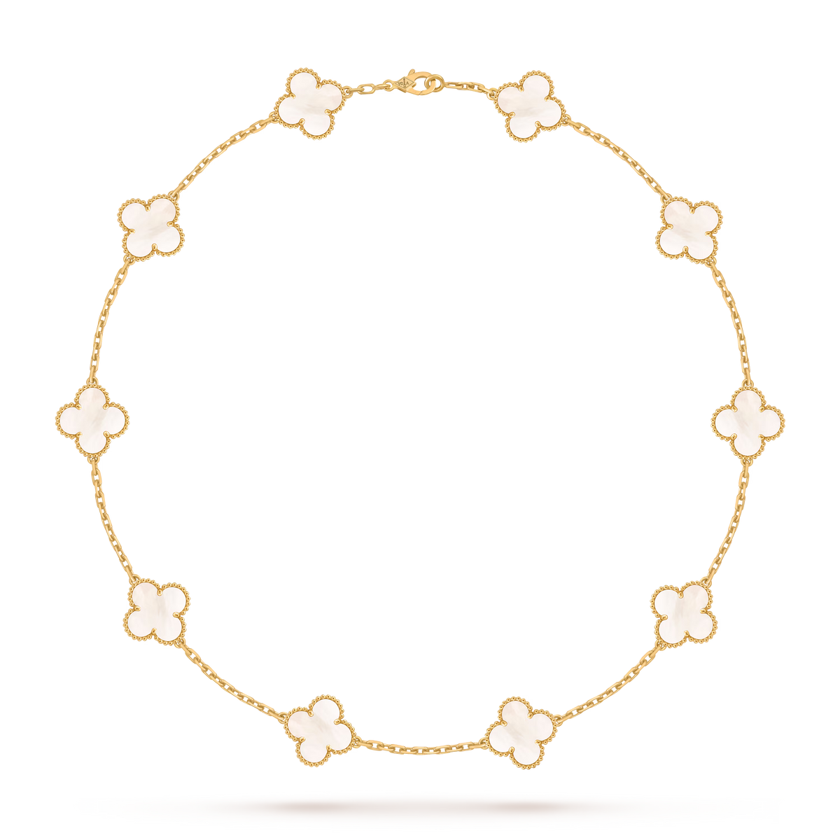 18K Gold MOP 10 Clover necklace